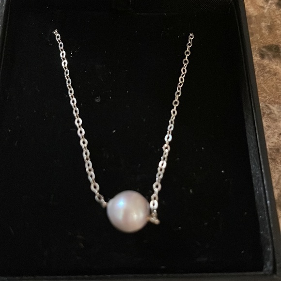 Sterling silver with authentic pearl necklace. NWOT. Never worn. - Picture 2 of 3